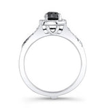 Half Carat Interlock Halo Black Diamond Bridal Set