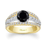 Art Deco Black And White Diamond Ring