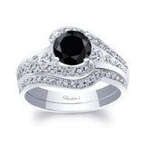Unique Black And White Diamond Bridal Set