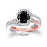 1 Carat Black And White Diamond Bridal Set
