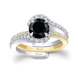 1 Carat Black And White Diamond Bridal Set