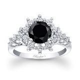 Vintage Black And White Diamond Engagement Ring