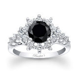Vintage Black And White Diamond Engagement Ring