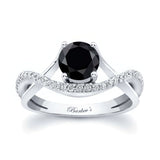 Split Shank Black And White Diamond Pave Ring