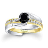 Half Carat Black And White Diamond Interlock Bridal Set