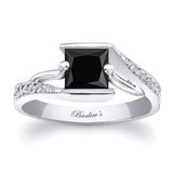 Channel Set Princess Cut Black And White Diamond Ring