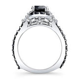 Marquise Halo Black Diamond Ring