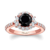 Marquise Halo Black And White Diamond Ring