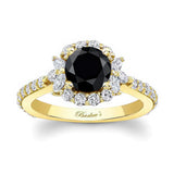 Marquise Halo Black And White Diamond Ring