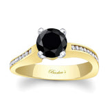 Channel Set Round Black And White Diamond Ring