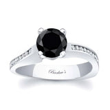 Channel Set Round Black And White Diamond Ring