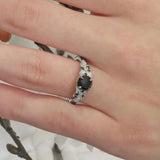 Round Vintage Black Diamond Engagement Ring