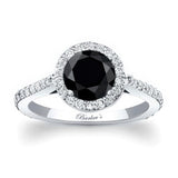 1 carat Halo Black And White Diamond Engagement Ring