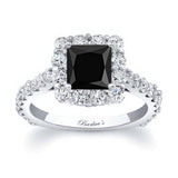 Black And White Diamond Princess Ring