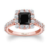 Black And White Diamond Princess Ring