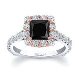 Black And White Diamond Princess Ring