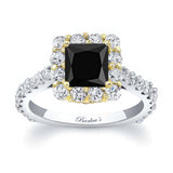 Black And White Diamond Princess Ring
