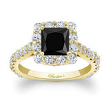 Black And White Diamond Princess Ring