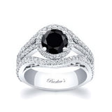 Halo Black And White Diamond Ring