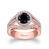 Halo Black And White Diamond Ring