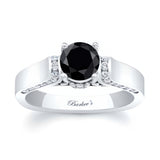 Cathedral Setting Black And White Diamond Ring