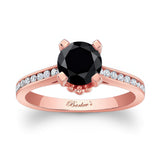 Channel Set Black And White Diamond Ring