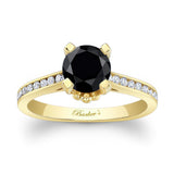 Channel Set Black And White Diamond Ring