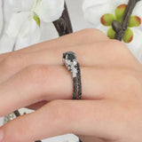 Vintage Marquise Black Diamond Bridal Set