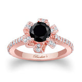 Ribbon Black And White Diamond Ring