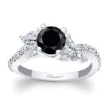 Round Black And White Diamond Ring