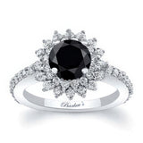 Black And White Diamond Sunflower Ring