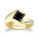 1 Carat Princess Cut Black And White Diamond Bypass Ring