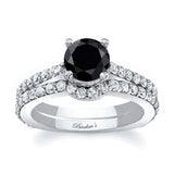 Traditional Black And White Diamond Ring Set