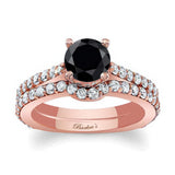 Traditional Black And White Diamond Ring Set