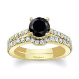 Traditional Black And White Diamond Ring Set
