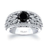 Vintage Black And White Diamond Cluster Ring