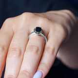 Black Diamond Pear Shaped Ring