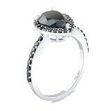 Black Diamond Pear Shaped Ring