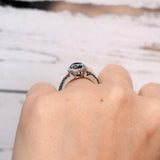 Pear Shaped Black Diamond Ring