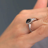 Pear Shaped Black Diamond Ring