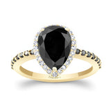 Pear Shaped Black Diamond Ring