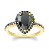Black Diamond Pear Shaped Ring