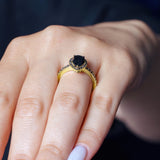 Black Diamond Pear Shaped Ring