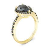 Black Diamond Pear Shaped Ring