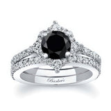 Classic Halo Black And White Diamond Bridal Set