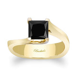 1.25 Carat Princess Cut Black Diamond Solitaire Ring