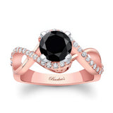 Black And White Diamond Infinity Twist Engagement Ring