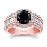 Black And White Diamond Baguette Ring
