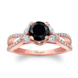 Black And White Diamond Leaf Ring