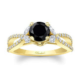 Black And White Diamond Leaf Ring